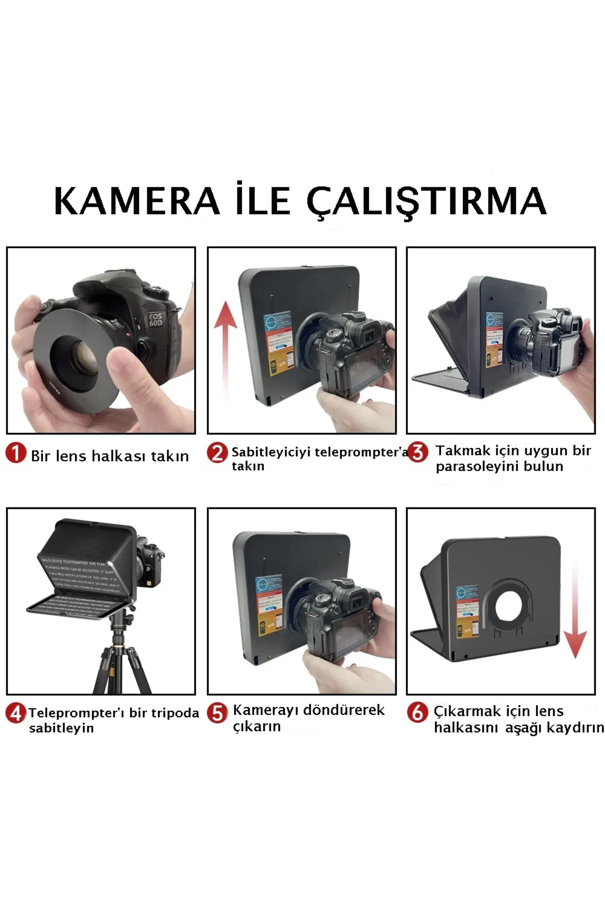 TC7 Teleprompter + 2 Metre Profesyonel Tripod Kit