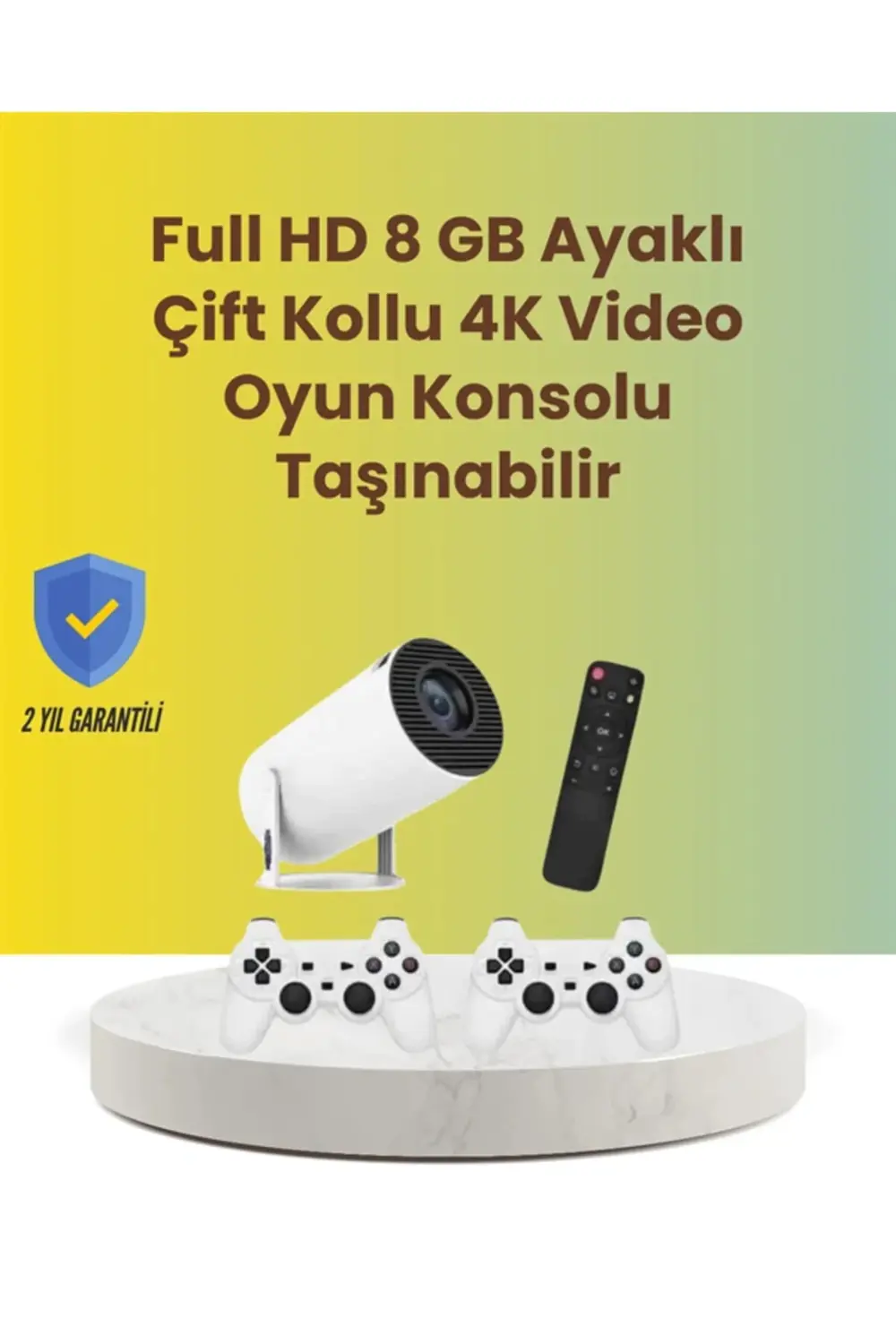 Tçift Kollu Tasarımlı Kablosuz Projeksiyon – 4k, 10.000 Oyun Ve S