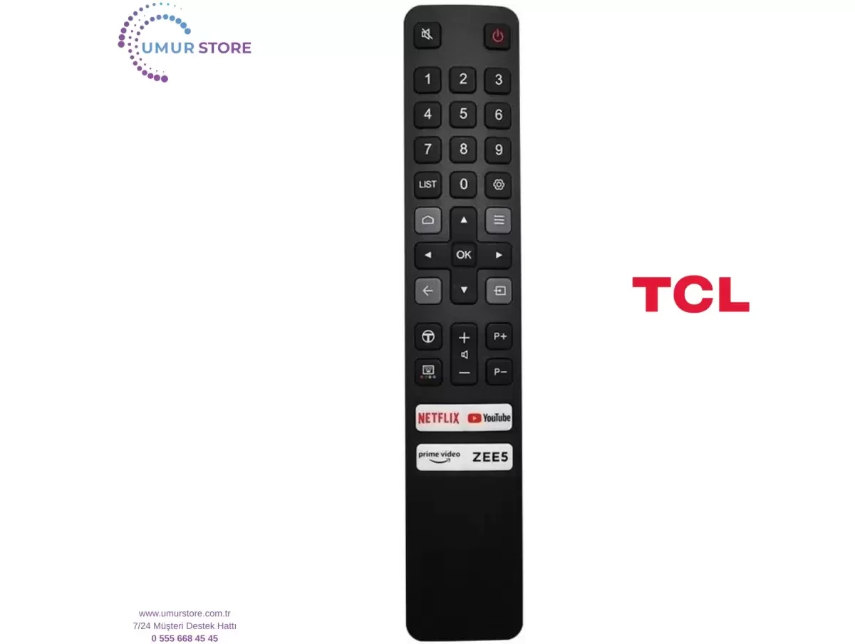 TCL İle Uyumlu Model 85C755 Smart HD Led Tv Kumanda-Mikrofonsuz