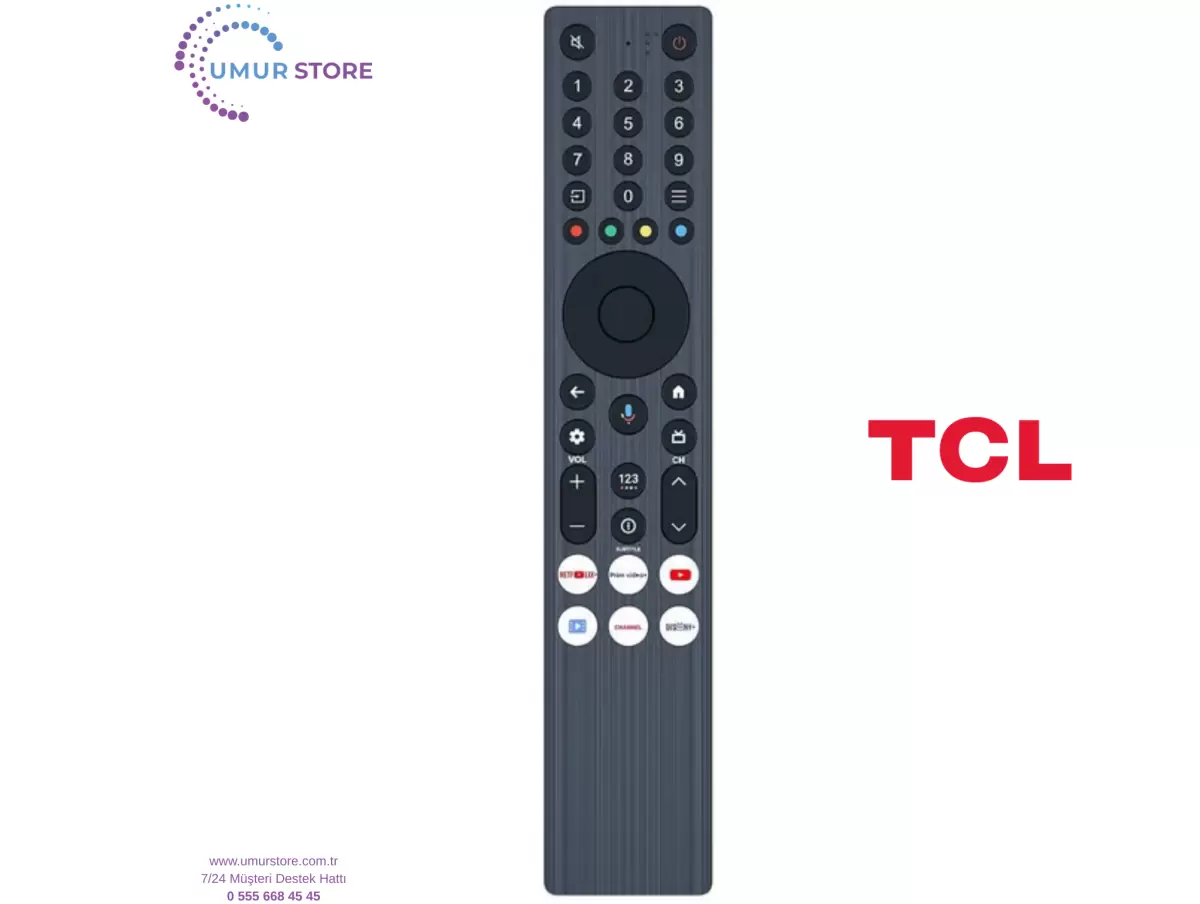TCL İle Uyumlu RC833A FMB1 Mikrofonlu Led Tv Kumandası