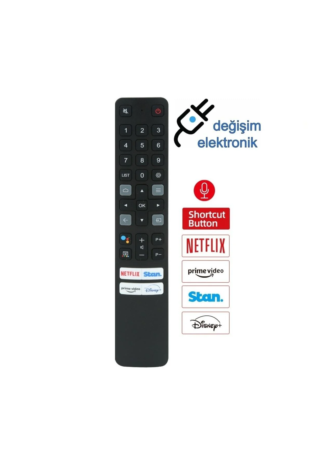 Tc.l Rc-901V Fmr3 Android Led Tv Kumandası Mikrofonlu