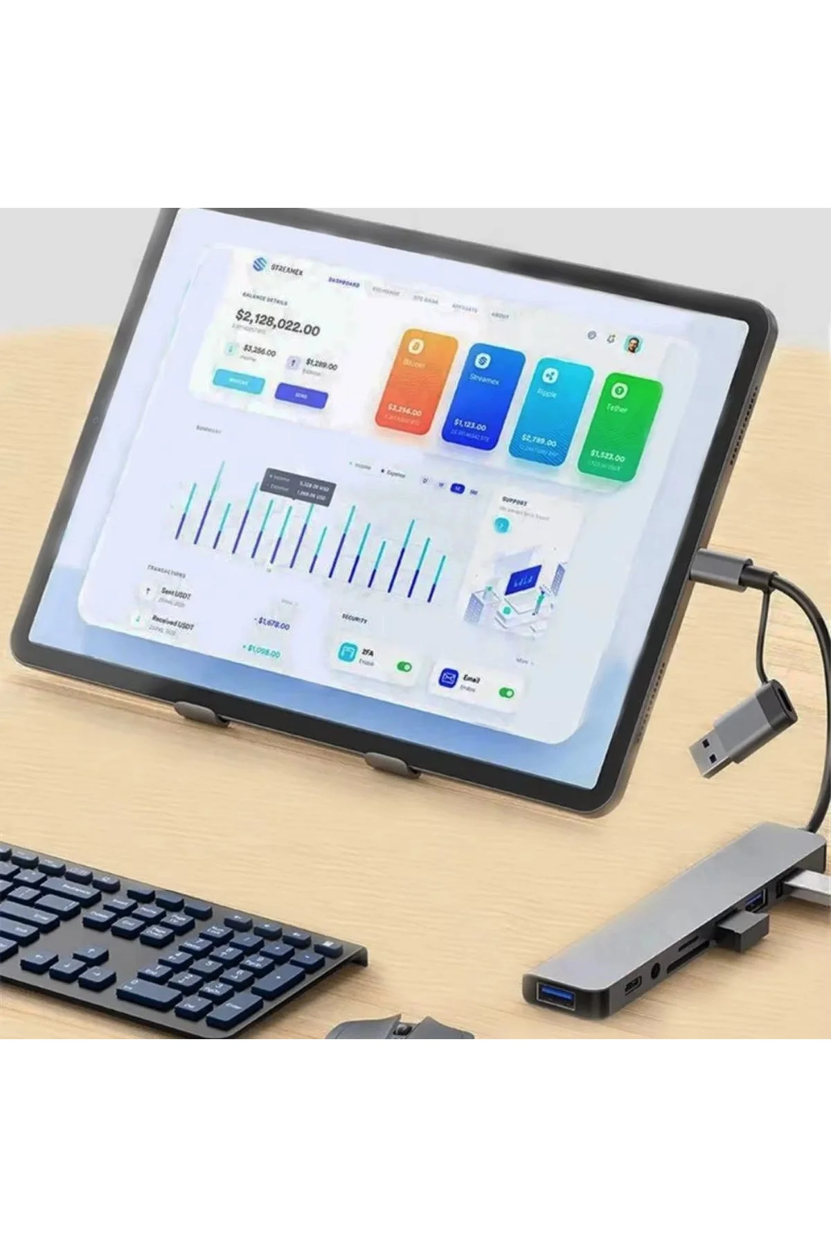 Tcx 8 In 1 Usb Çevirici Notebook Macbook Type-C Uyumlu Görüntü Aktarıcı Hub - Görsel 4