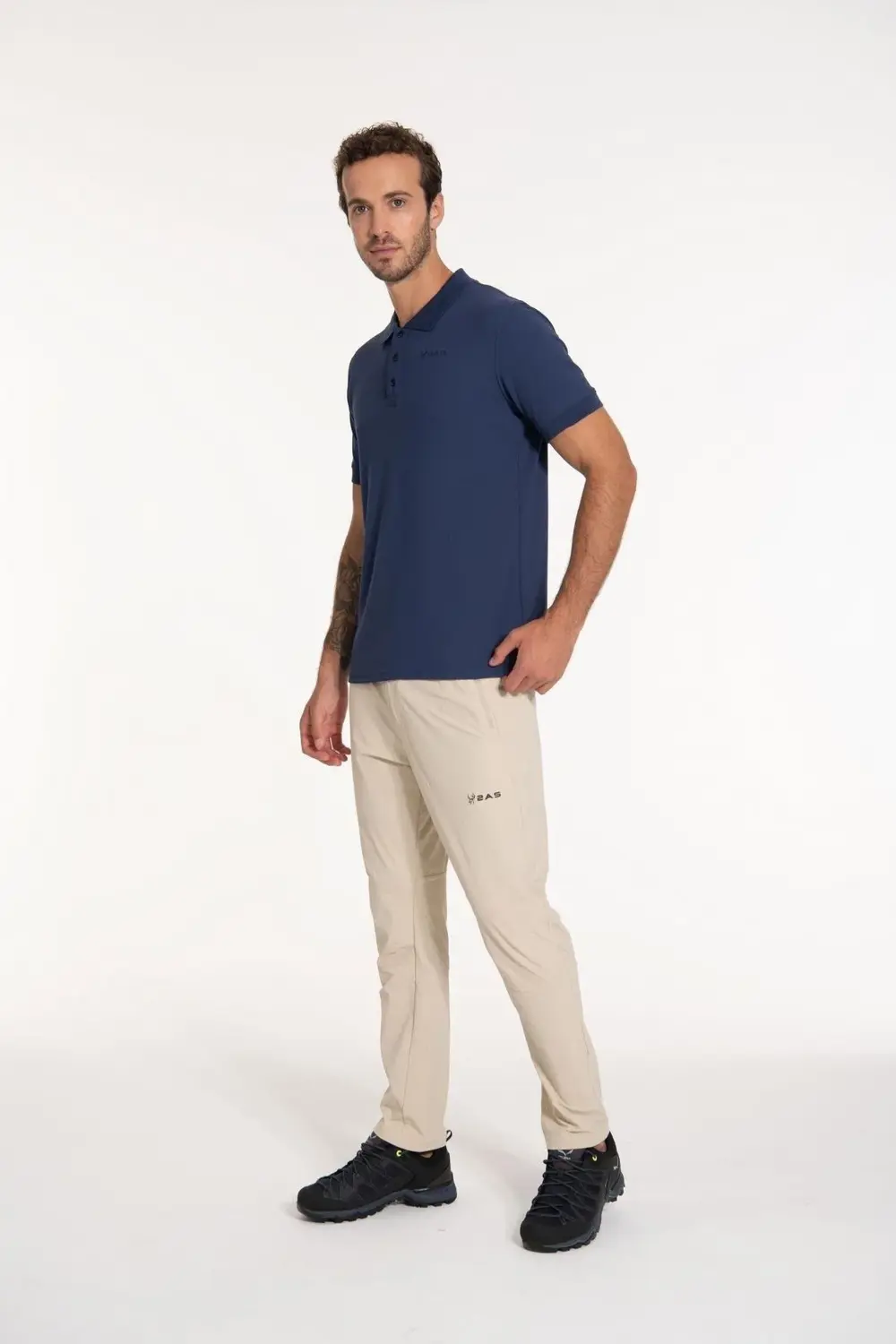 Teal Polo Yaka Erkek Kısa Kollu Tişört Beyaz Tea0404