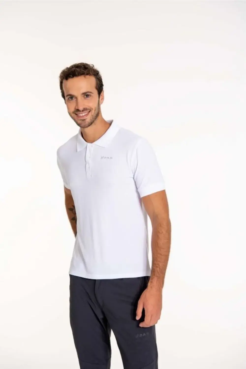 Teal Polo Yaka Erkek Kısa Kollu Tişört Beyaz Tea0404