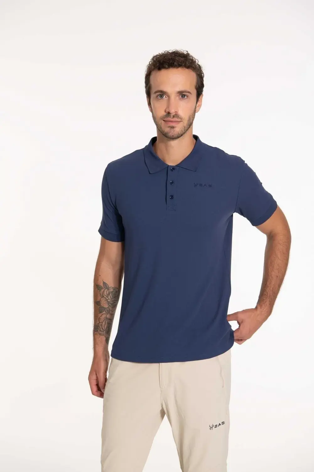 Teal Polo Yaka Erkek Kısa Kollu Tişört Beyaz Tea0404