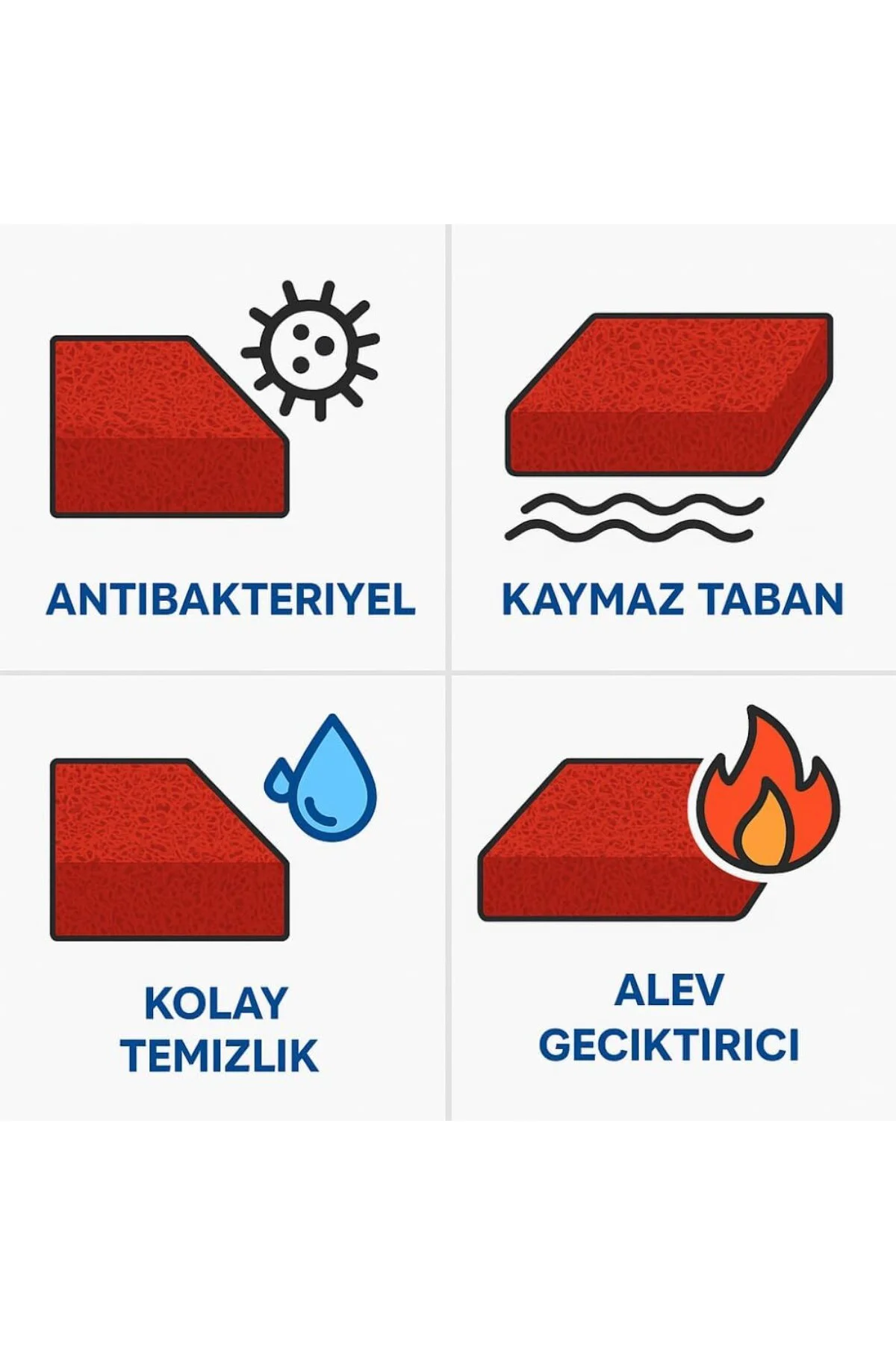 TechbutiQ Beylin Kıvırcık Pvc Paspas Iç Dış Zemin Halı Yolluk Kap