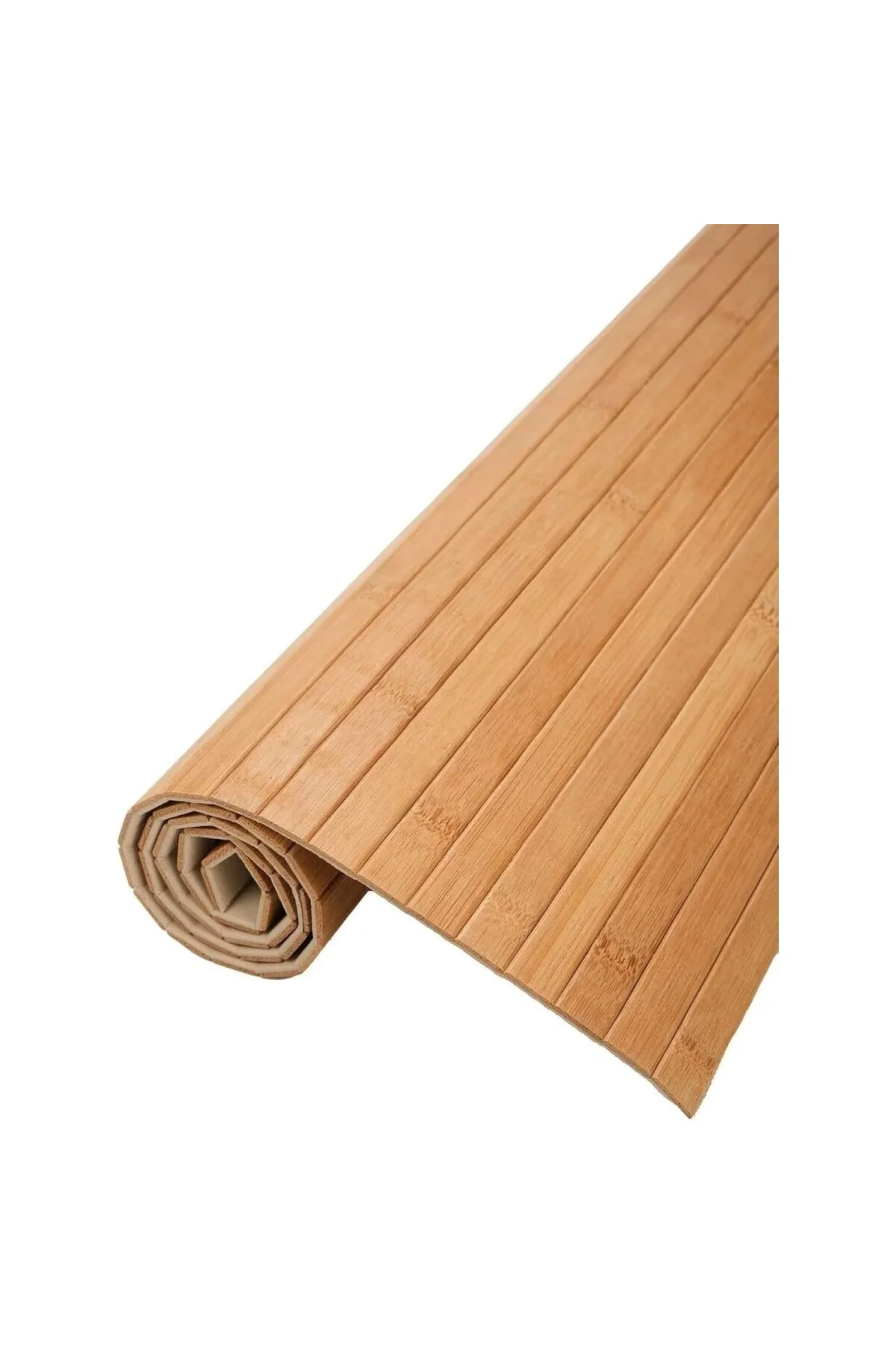 TechbutiQ Kaydırmaz Tabanlı Bambu Banyo Paspası – 70x45 cm Doğal 