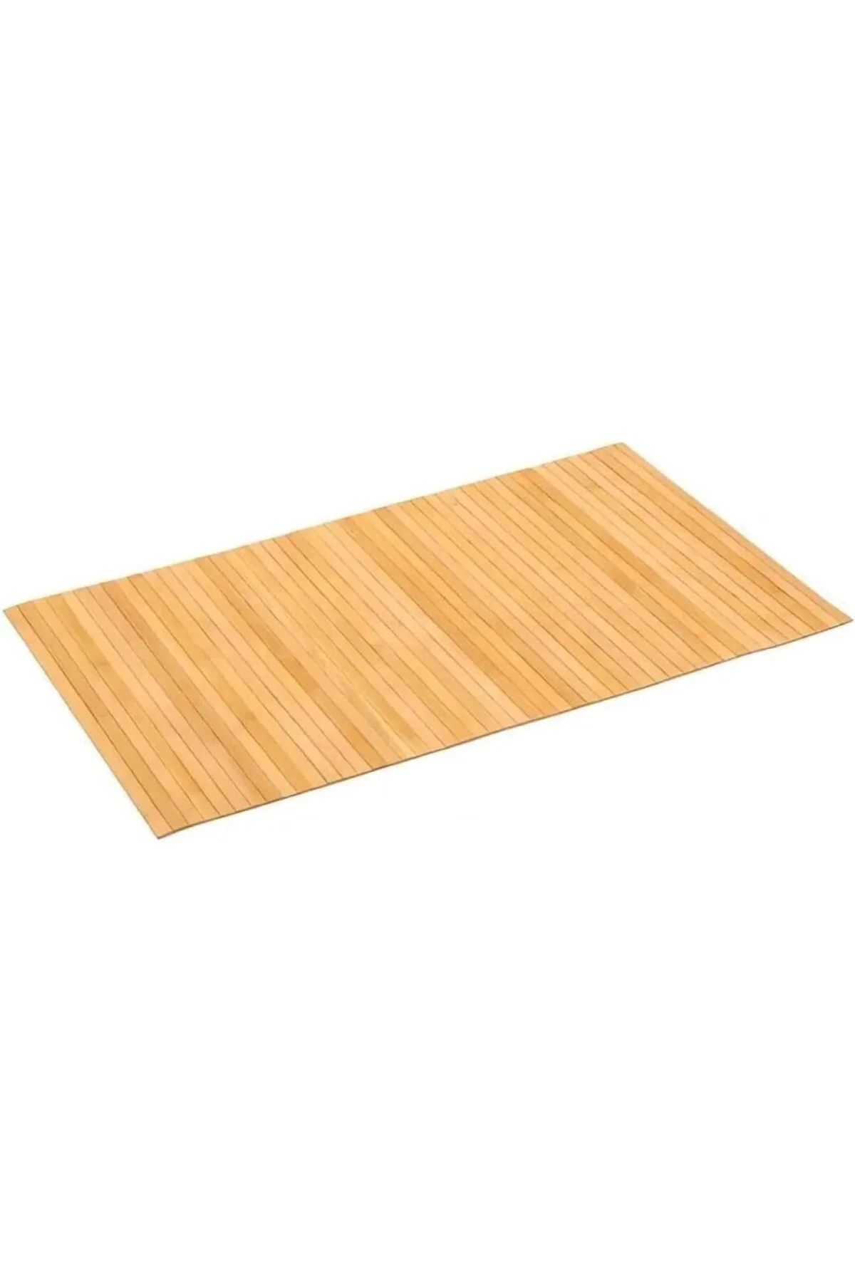 TechbutiQ Kaydırmaz Tabanlı Bambu Banyo Paspası – 70x45 cm Doğal 