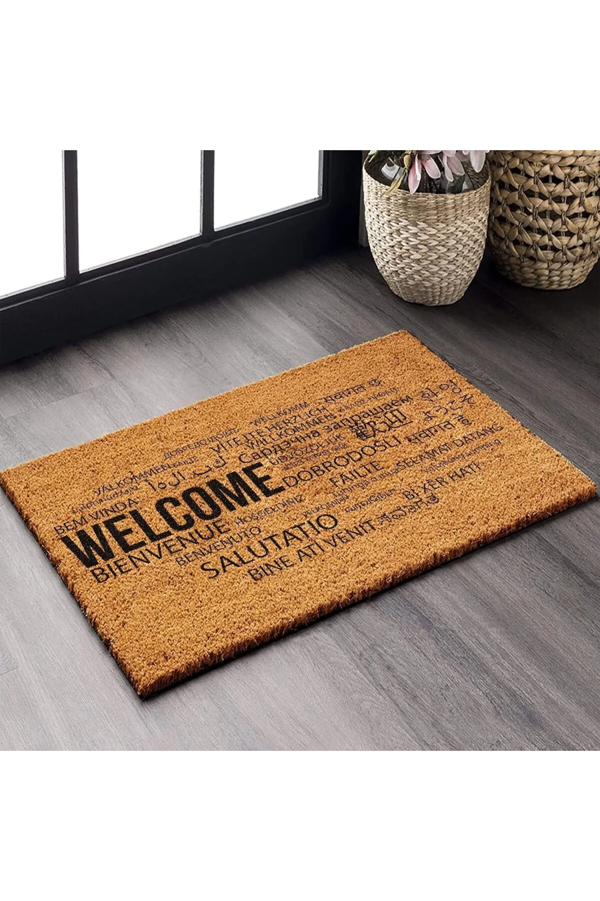 TechbutiQ Paspas Hoşgeldiniz Desenli Kapı Önü Paspası DV_PAS_1096