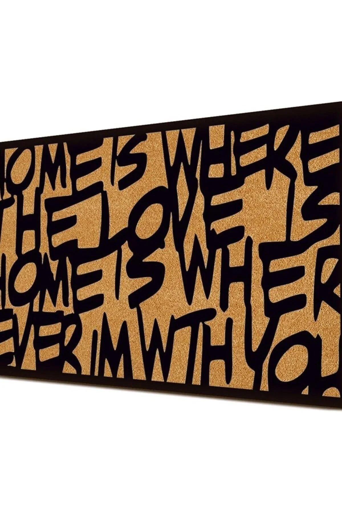 TechbutiQ Paspas Love Home Desenli Kapı Önü Paspası