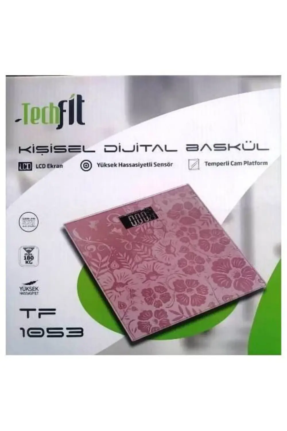 Techfit 1053 Temperli Dijital Ekran Baskül Tartı Yüksek Hassasiye