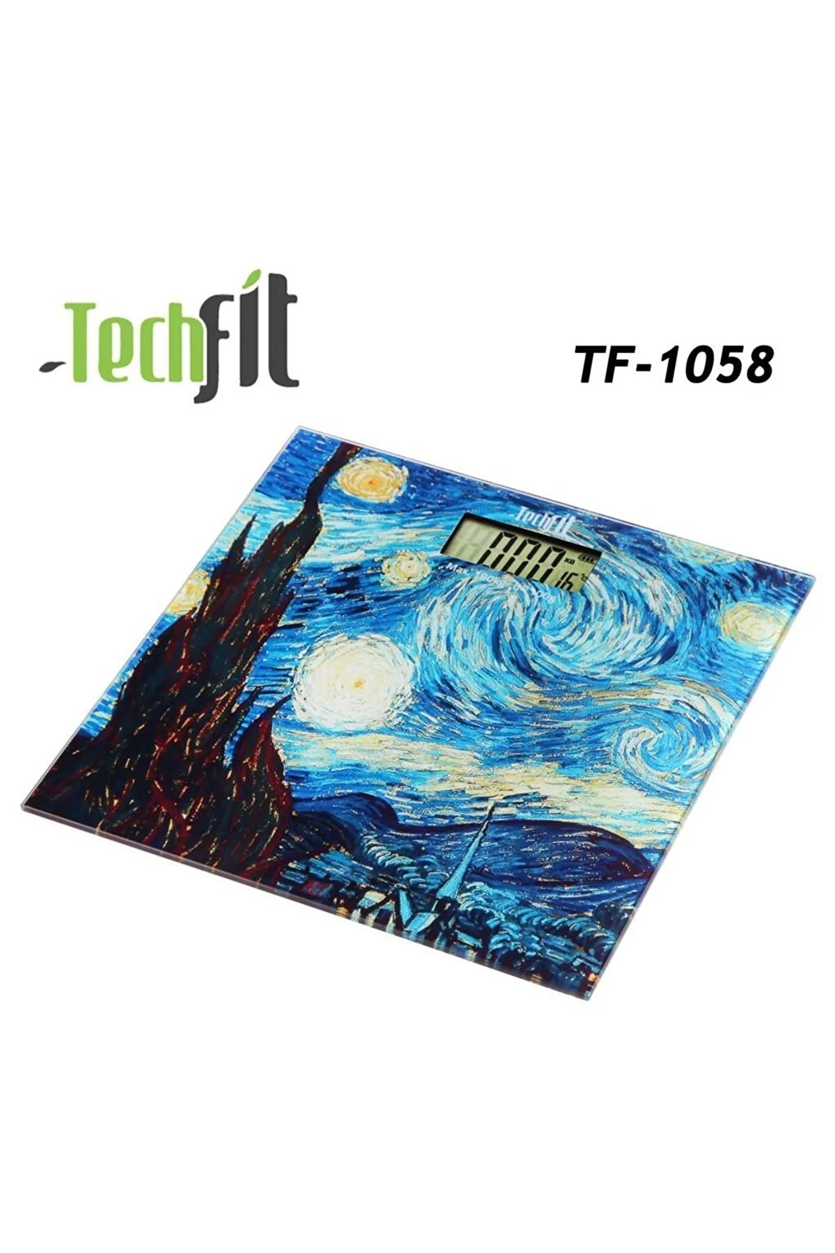 Techfil Techfıt Tf-1053 Dijital Kişisel Baskül Mor Desenli Cam Banyo Tart