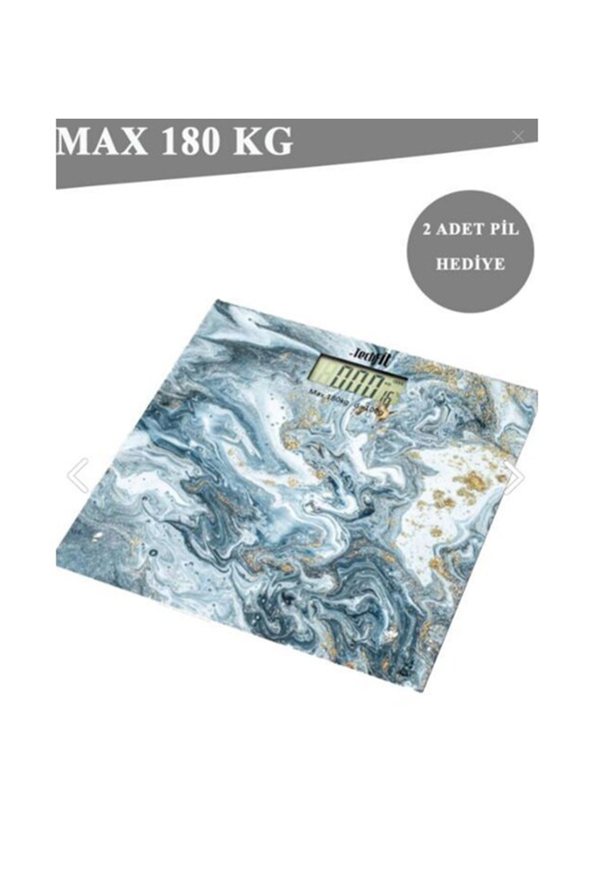 Techfil Techfıt Tf-1053 Dijital Kişisel Baskül Mor Desenli Cam Banyo Tart