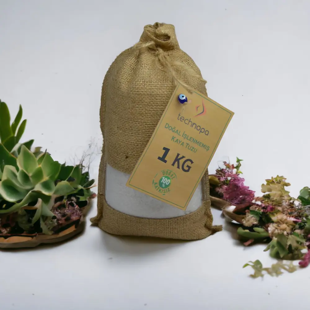 Technopa Doğal İşlenmemiş Tane Kristal Kaya Tuzu 1Kg