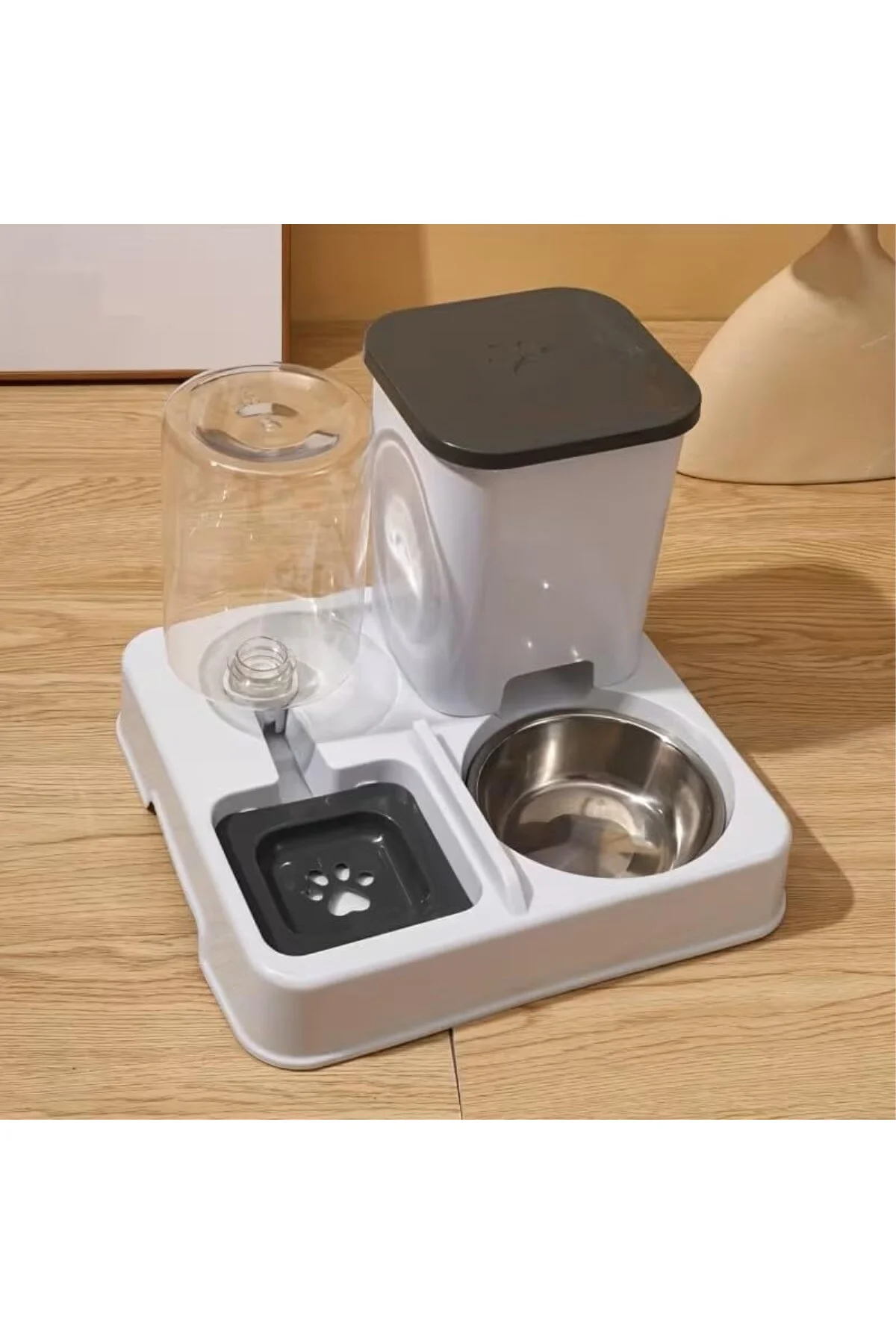 TechTic Otomatik Kedi&Köpek Mama Su Kabı 2'si 1 Arada Su Sebili E