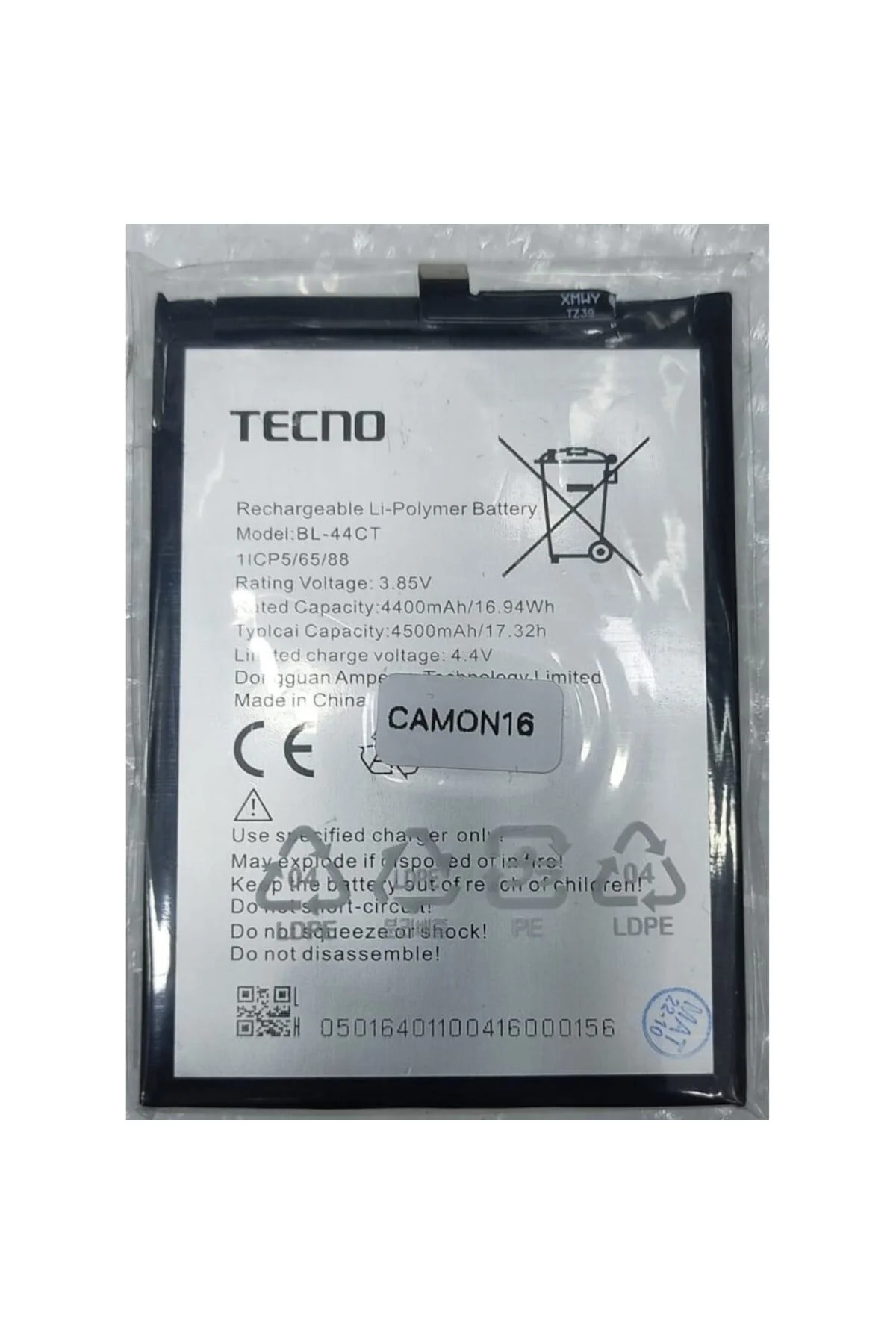 TECNO Camon 16 - Camon 16 Premier ce9 CD6J BL-44CT BATARYA PİL