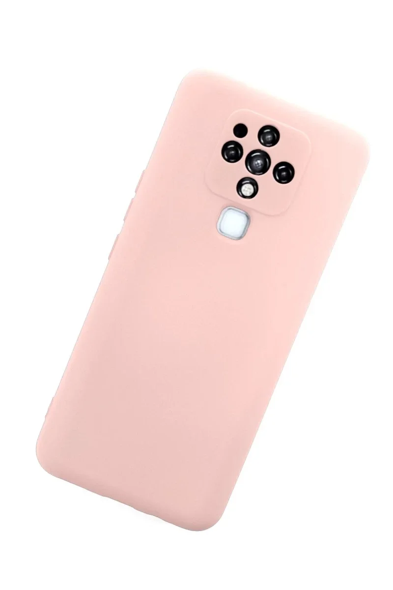 Tecno Camon 16 Kılıf Nano içi Kadife Silikon - Pudra