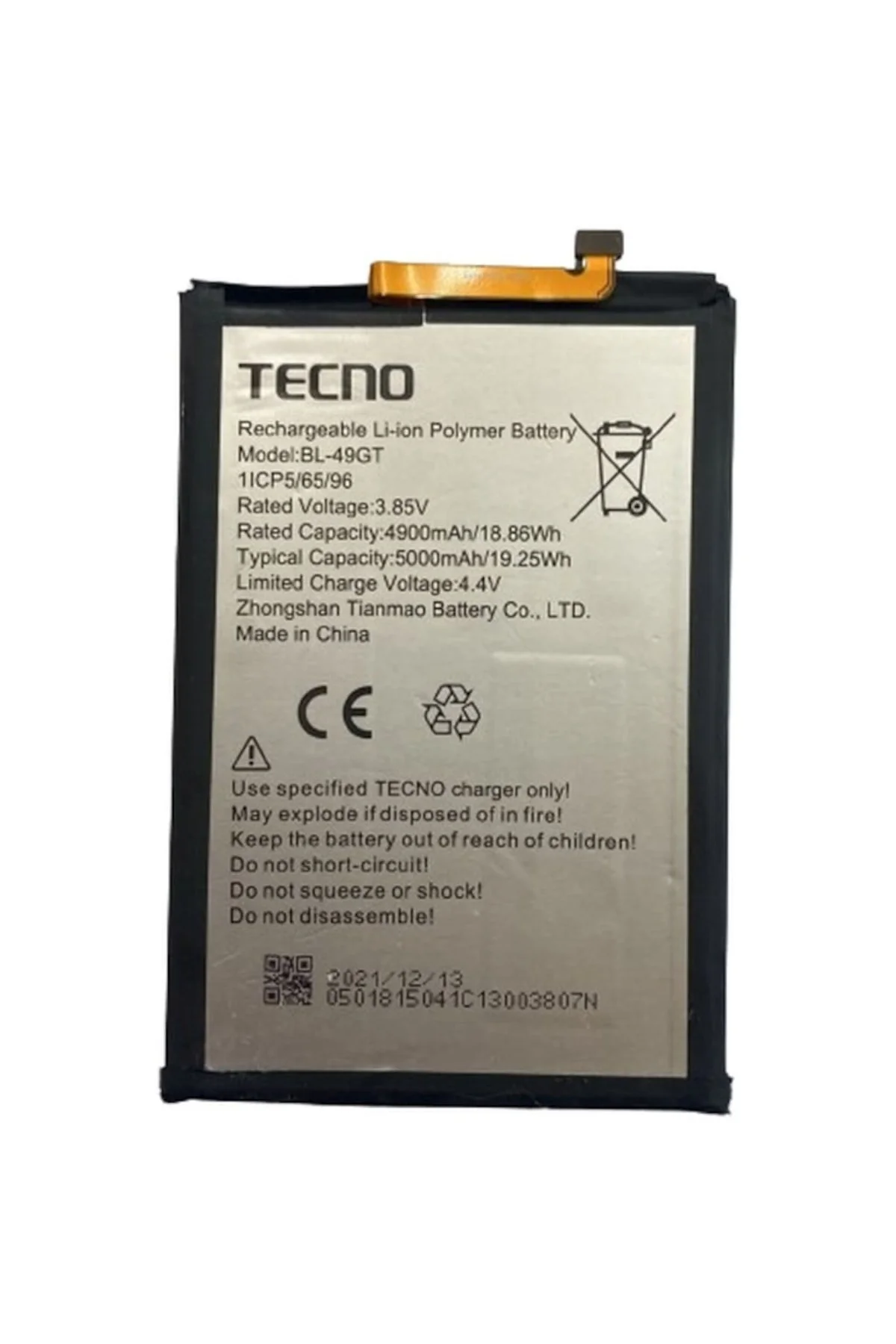 Tecno Camon 17 Cg6-cg7 Pil Batarya 5000 Mah