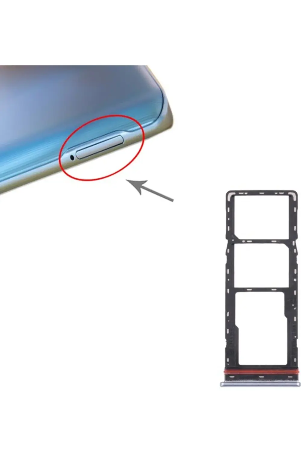 Tecno Camon 17 Cg6 CG6J Için Sım + Mikro Sd Kart Tepsisi