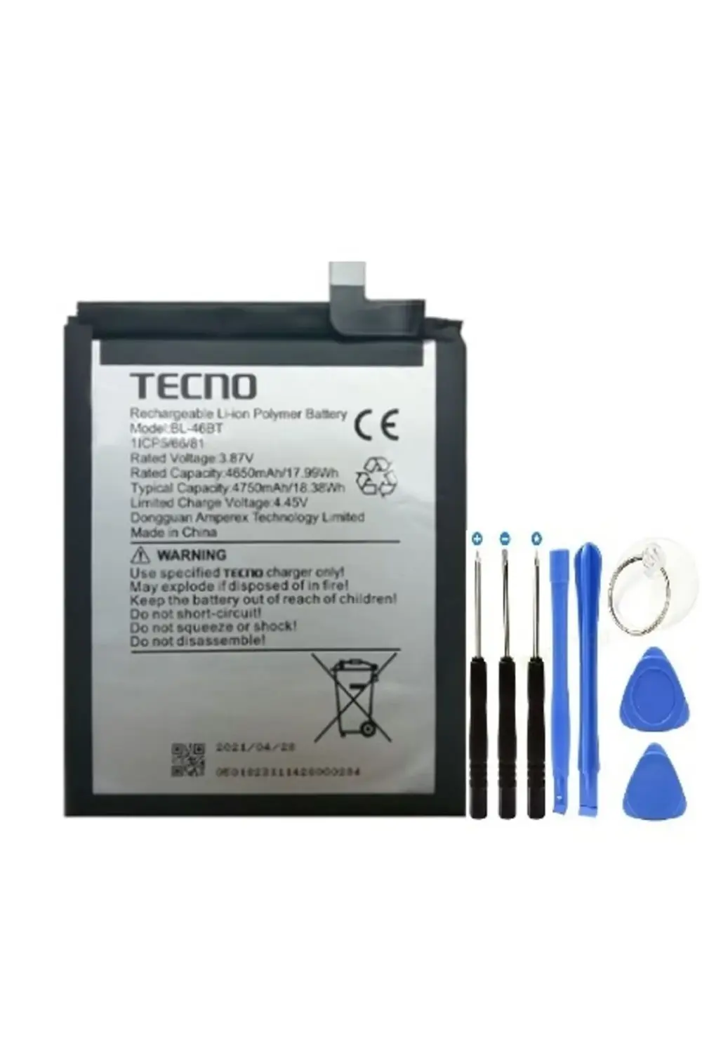 Tecno Camon 18 Premier Pil Batarya BL-46BT+Tamir Set uyumlu