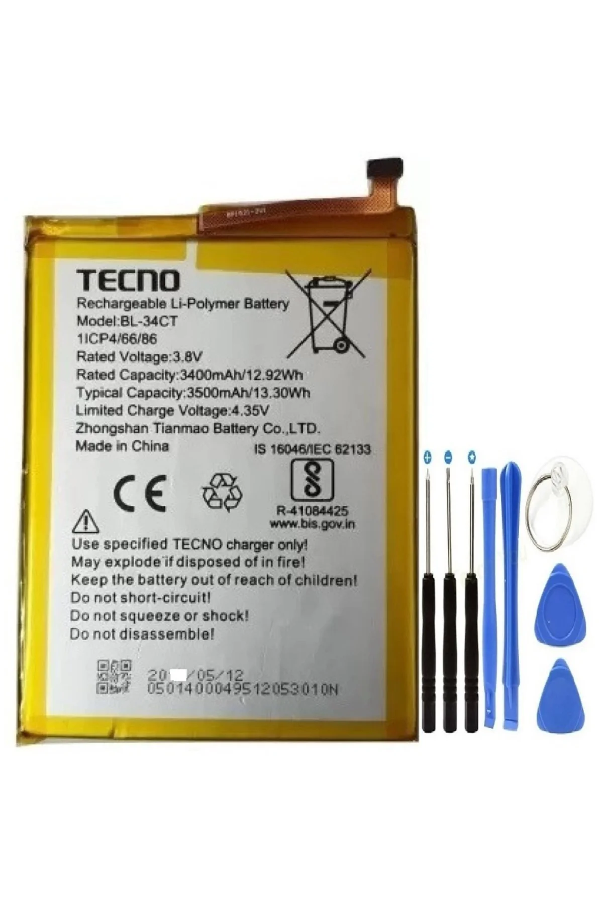 Tecno Camon İ4 Pil Batarya Bl-34ct+tamir Seti