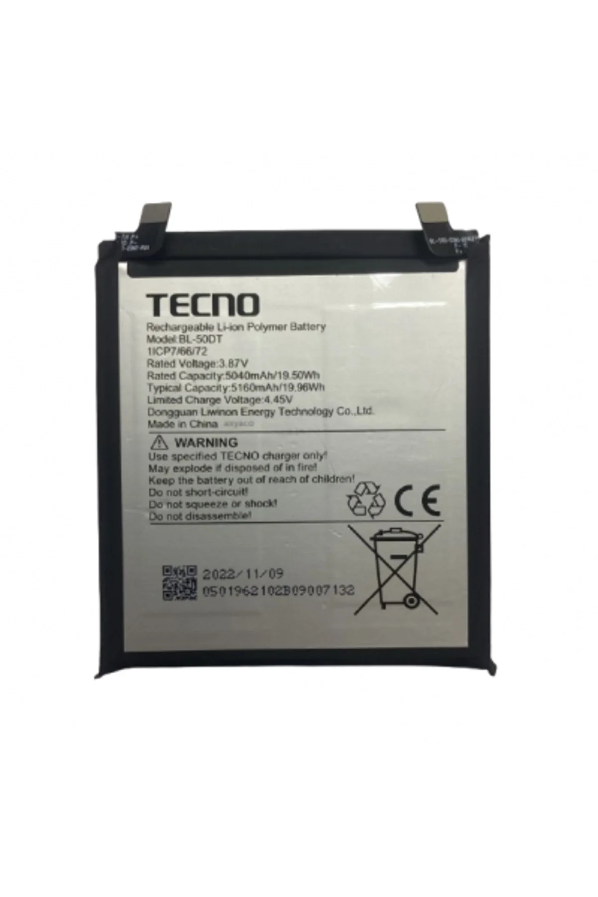 Tecno Phantom X2 Pro Pil Batarya BL-50DT 5160 mAh