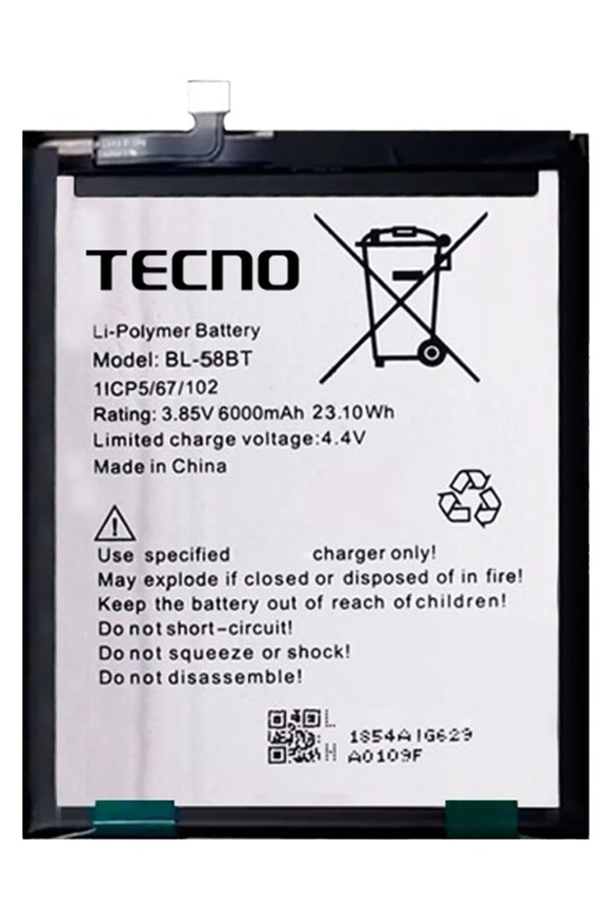 Tecno Pova Batarya Pil Sıfır Bl-58BT