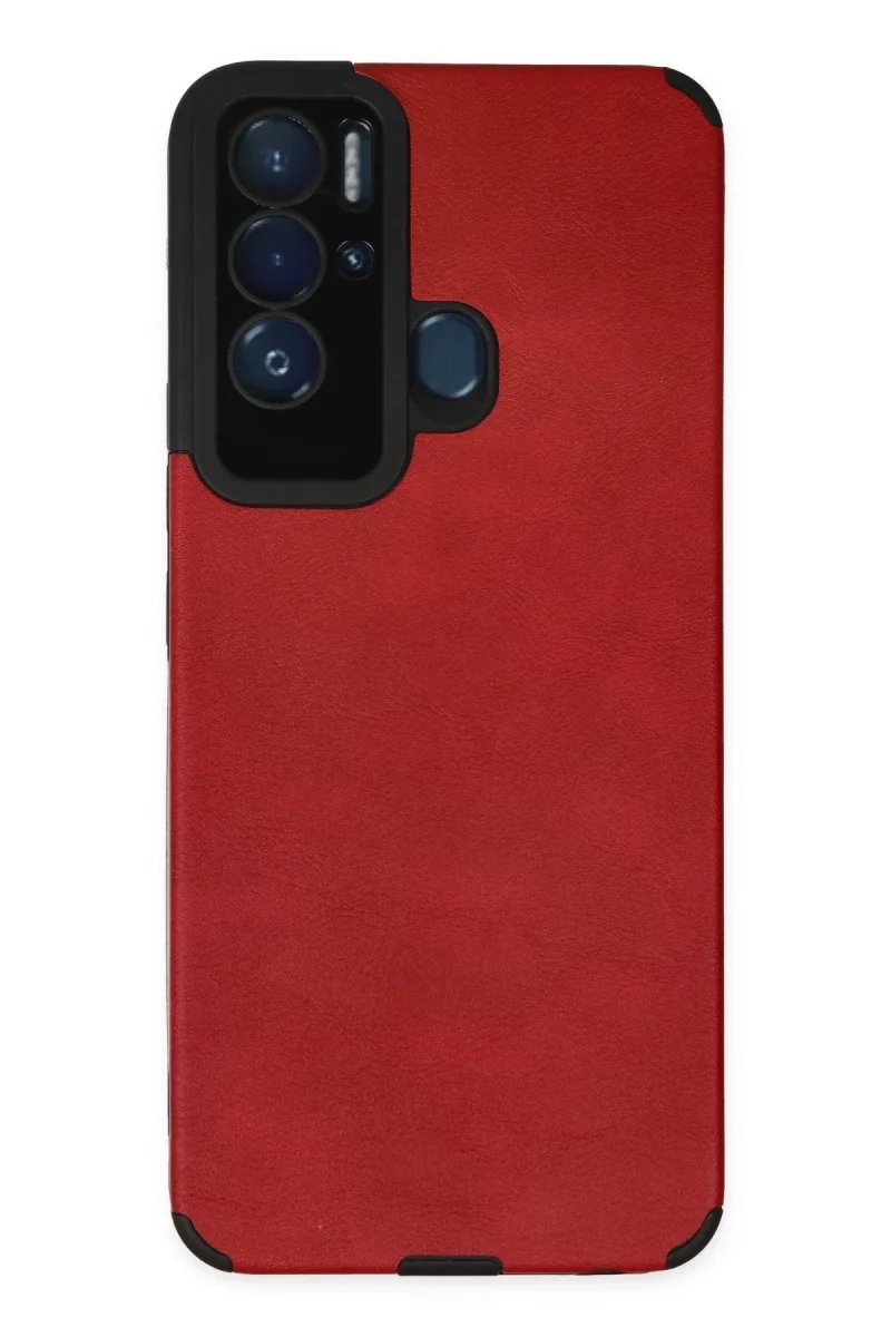 Tecno Pova Neo Kılıf Loop Deri Silikon - Kırmızı Tecno Pova Neo Kılıf Loop Deri Silikon - Kırmızı