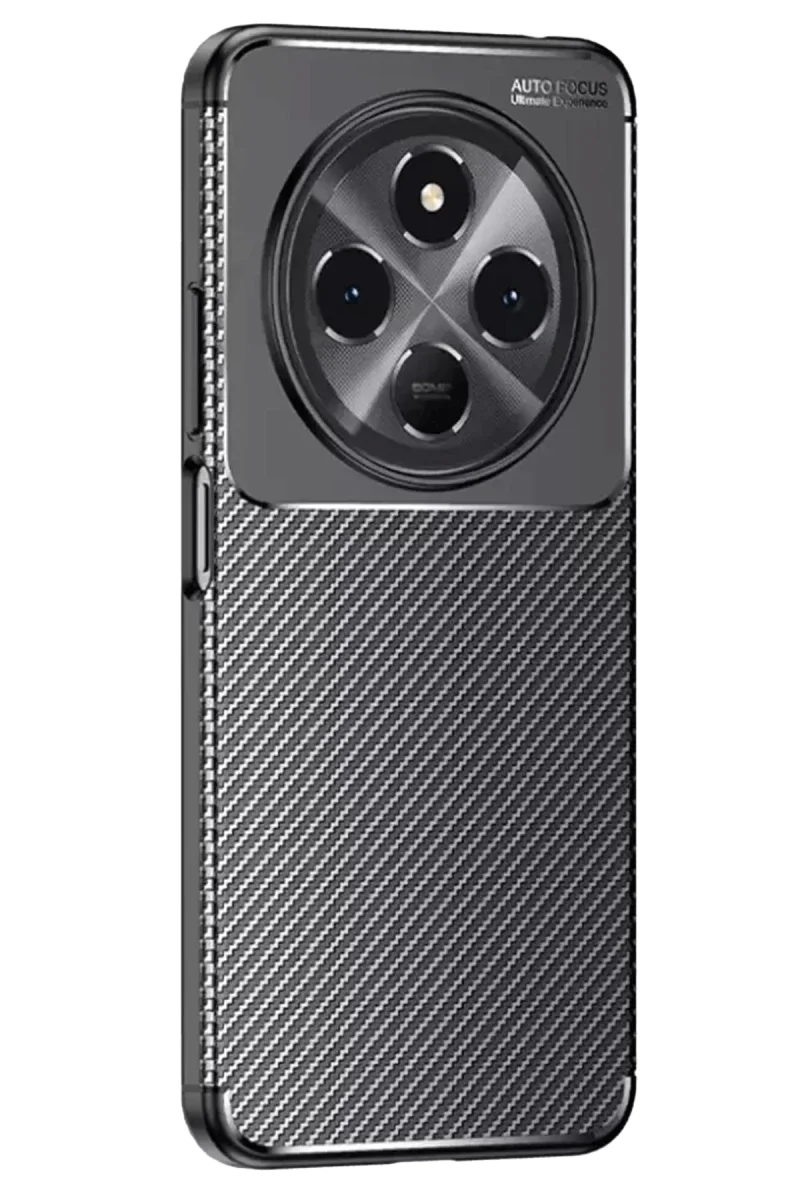 Tecno Spark 30C Kılıf Auto Focus Karbon Kapak - Siyah