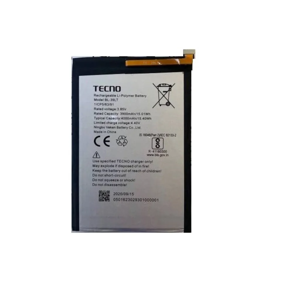 Tecno Spark 4 Pil Batarya BL-39 LT- Spark 4 Pro Tecno Spark 4 Pil Batarya BL-39 LT- Spark 4 Pro