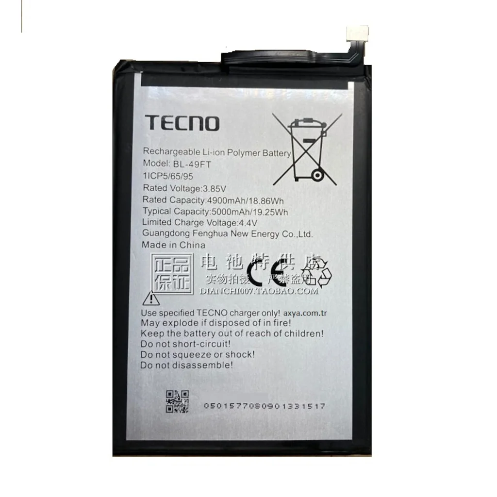 Tecno Spark 5 Pil Batarya BL-49 FT