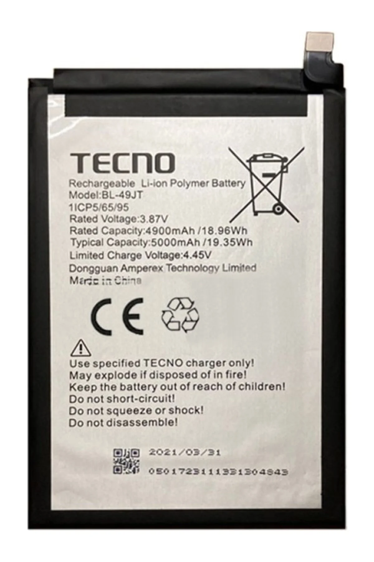 Tecno Spark 8 Pro Batarya Pil BL-49JT