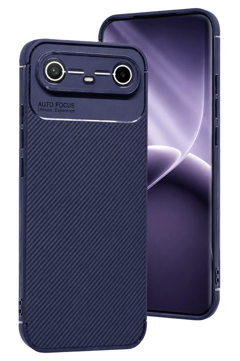 Tecno Spark Slim 5G Auto Focus Karbon Kapak - Lacivert Tecno Spark Slim 5G Auto Focus Karbon Kapak - Lacivert