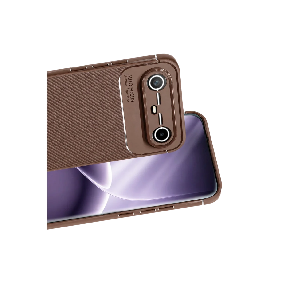 Tecno Spark Slim 5g Auto Focus Karbon Kapak - Kahverengi Tecno Spark Slim 5g Auto Focus Karbon Kapak - Kahverengi