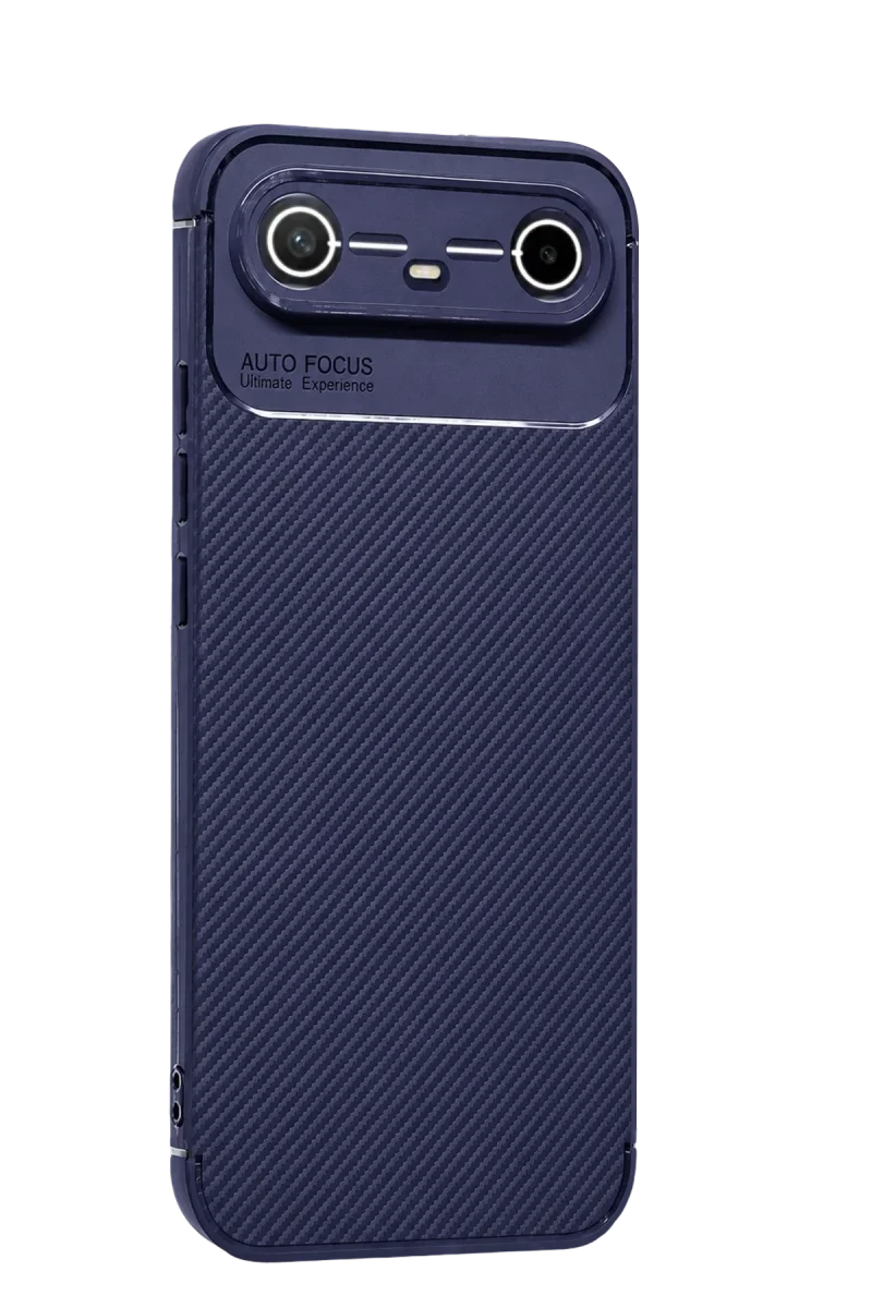 Tecno Spark Slim 5G Auto Focus Karbon Kapak - Lacivert Tecno Spark Slim 5G Auto Focus Karbon Kapak - Lacivert