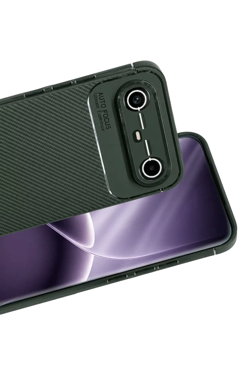 Tecno Spark Slim 5G Auto Focus Karbon Kapak - Koyu Yeşil Tecno Spark Slim 5G Auto Focus Karbon Kapak - Koyu Yeşil
