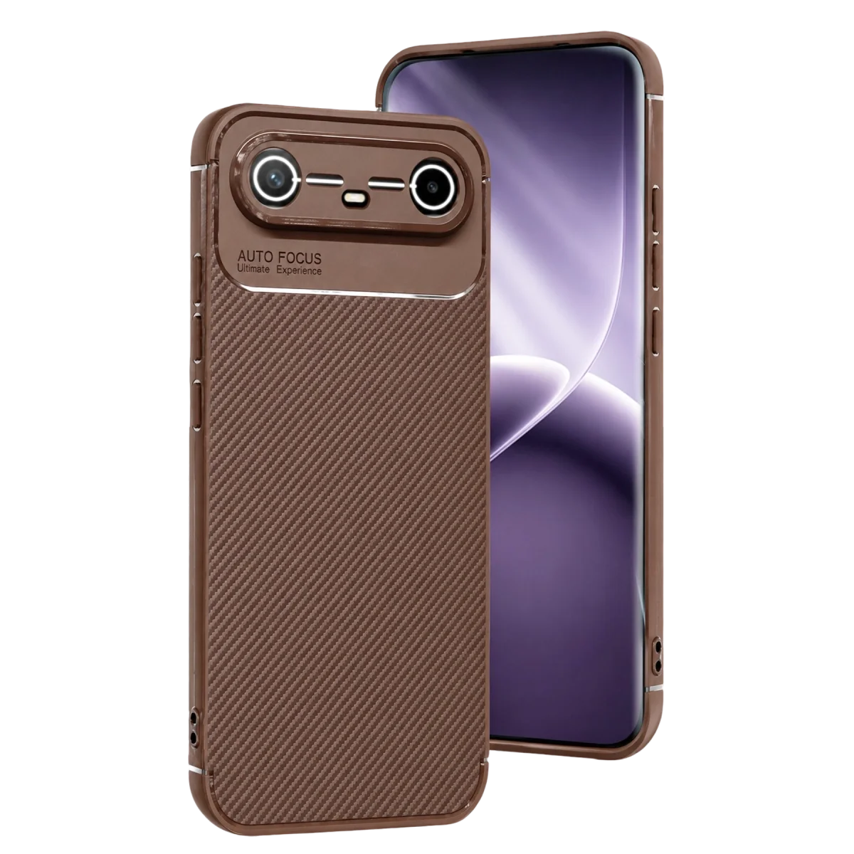 Tecno Spark Slim 5g Auto Focus Karbon Kapak - Kahverengi Tecno Spark Slim 5g Auto Focus Karbon Kapak - Kahverengi