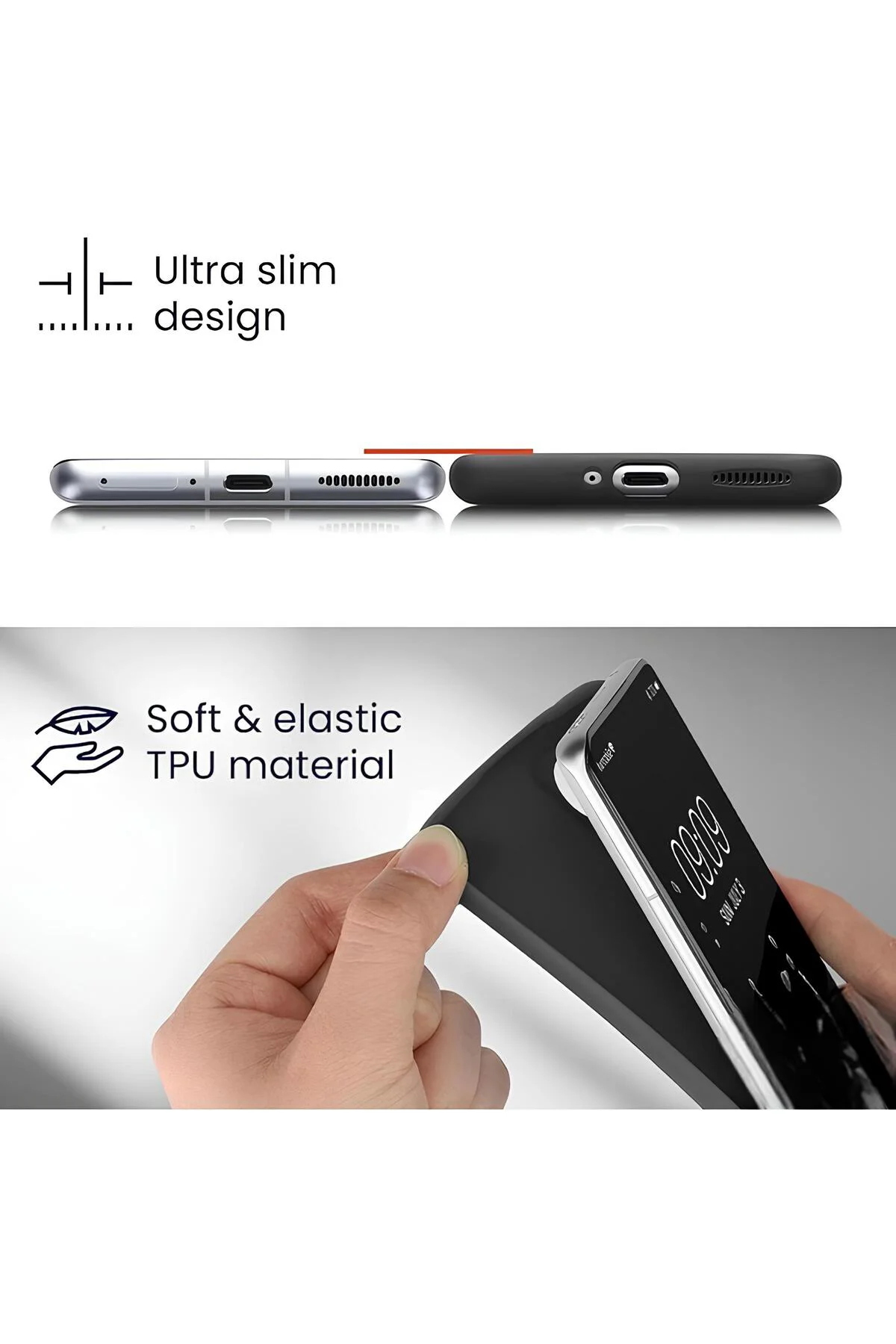 Tecno Spark Slim 5G Premium Siyah Silikon Kılıf