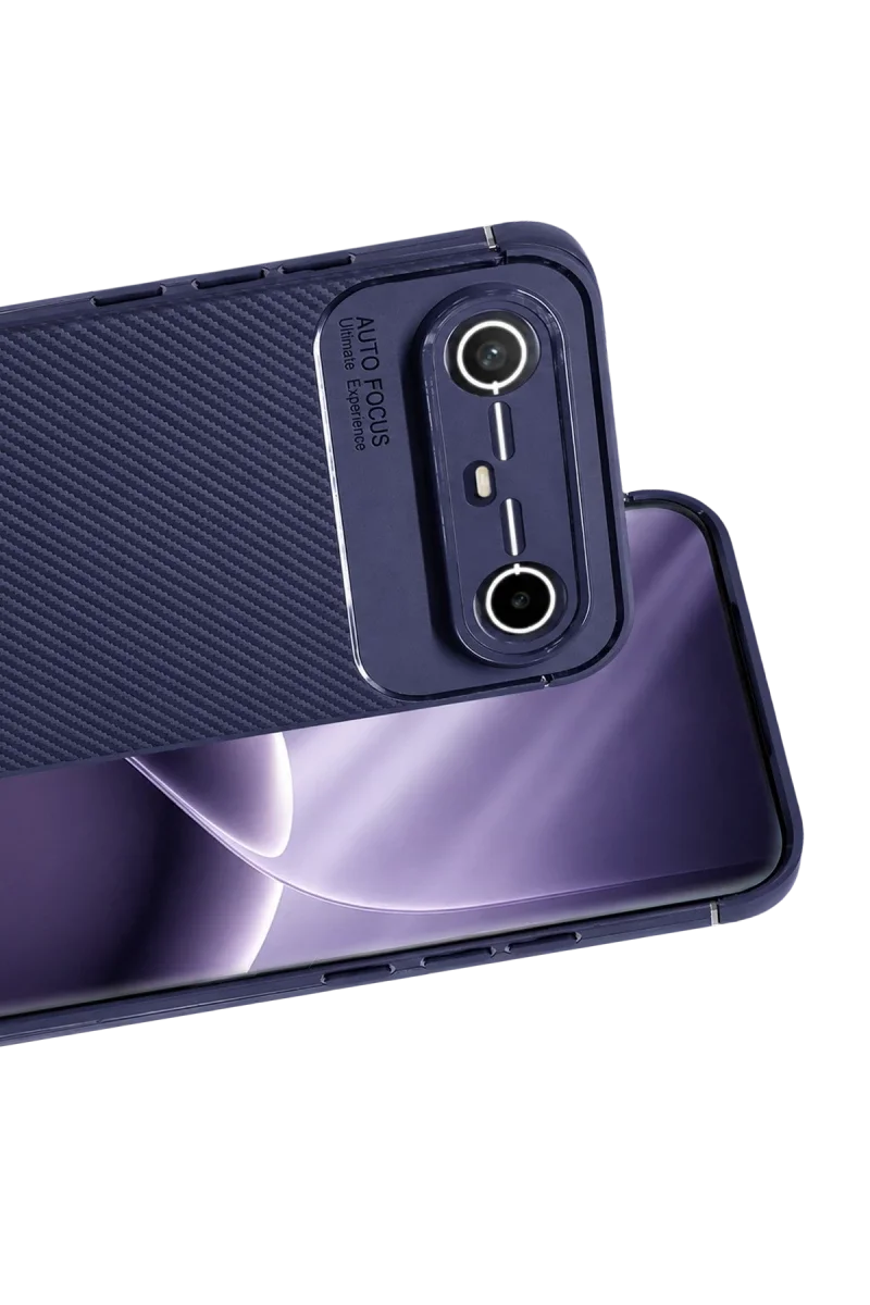 Tecno Spark Slim 5G Auto Focus Karbon Kapak - Lacivert Tecno Spark Slim 5G Auto Focus Karbon Kapak - Lacivert