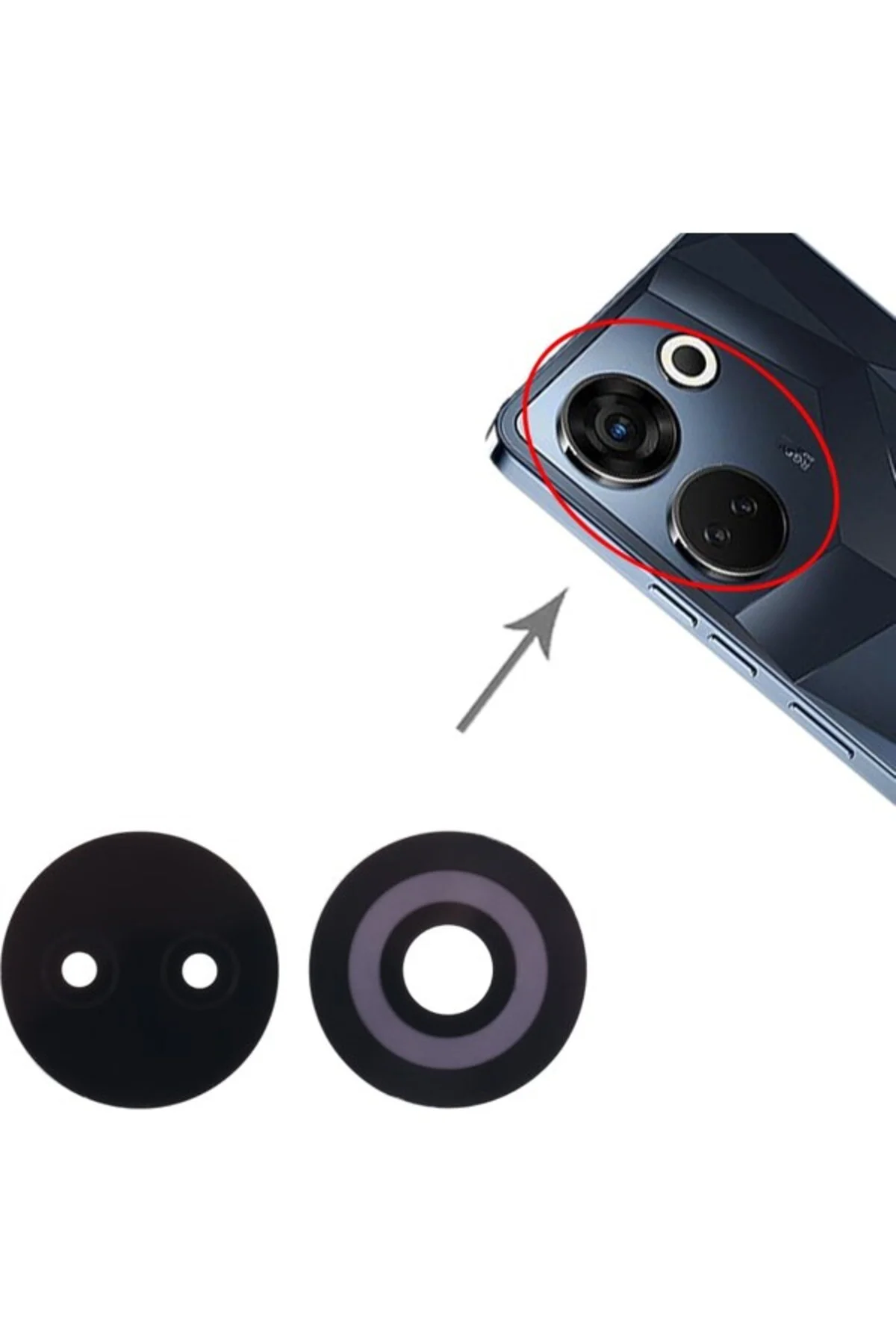 Tecno Uyumlu Camon 20 Pro Kamera Lensi Cam CK7N