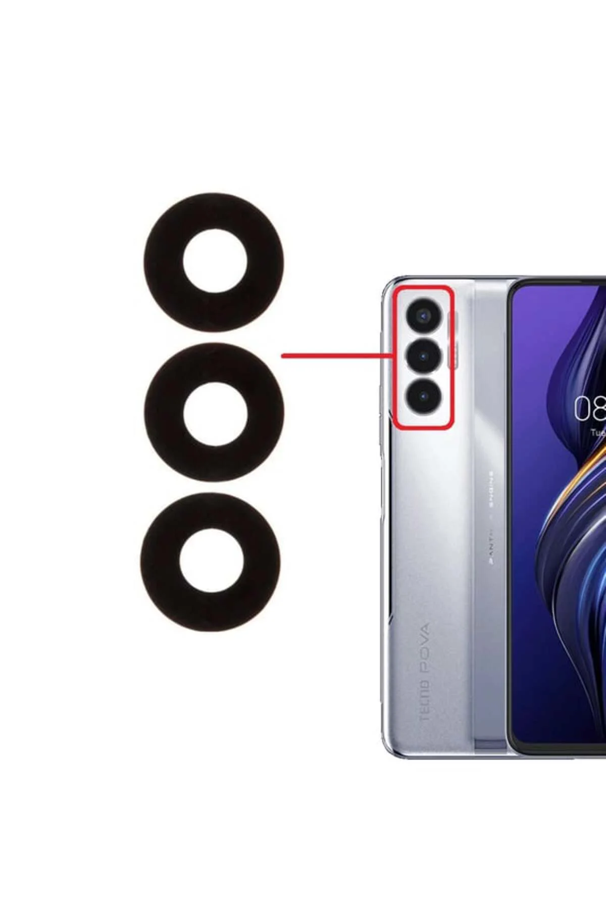 Tecno Uyumlu Pova 3 Kamera Lensi Cam LF7n