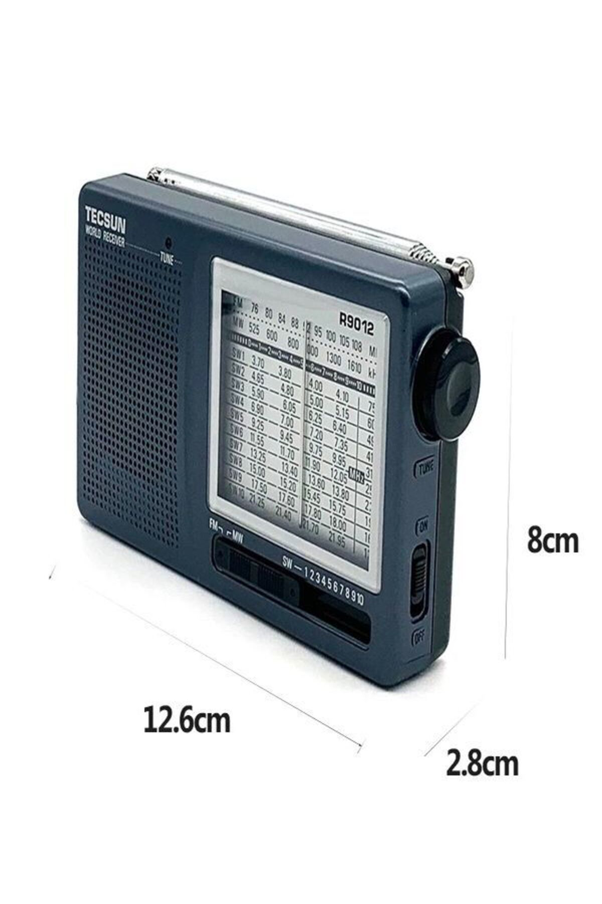 TECSUN R-9012 Taşınabilir Analog Radyo Kısa Dalga FM Stereo Alıcı