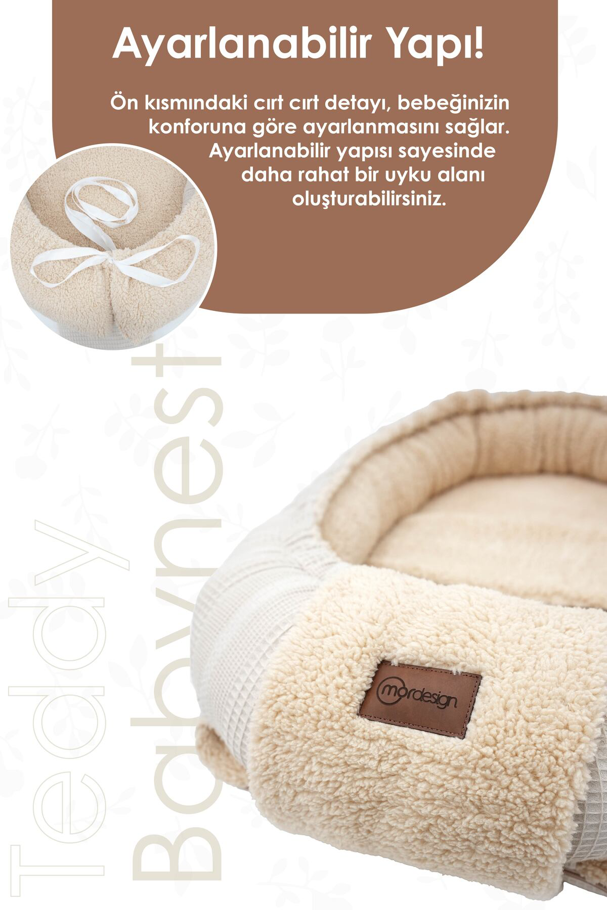 Mordesign Teddy Babynest, Anne Yani Bebek Yataği, Yazlik Ve Kişlik Çift Tar