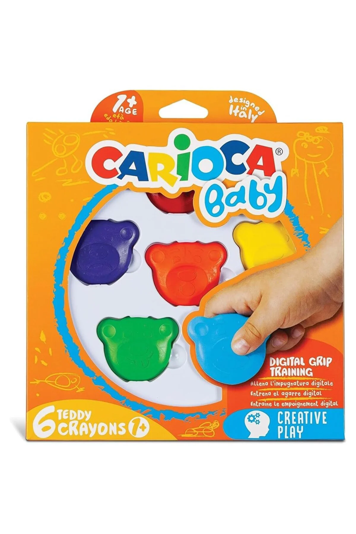 Teddy Bebek Crayons 6'Li +1 Yaş