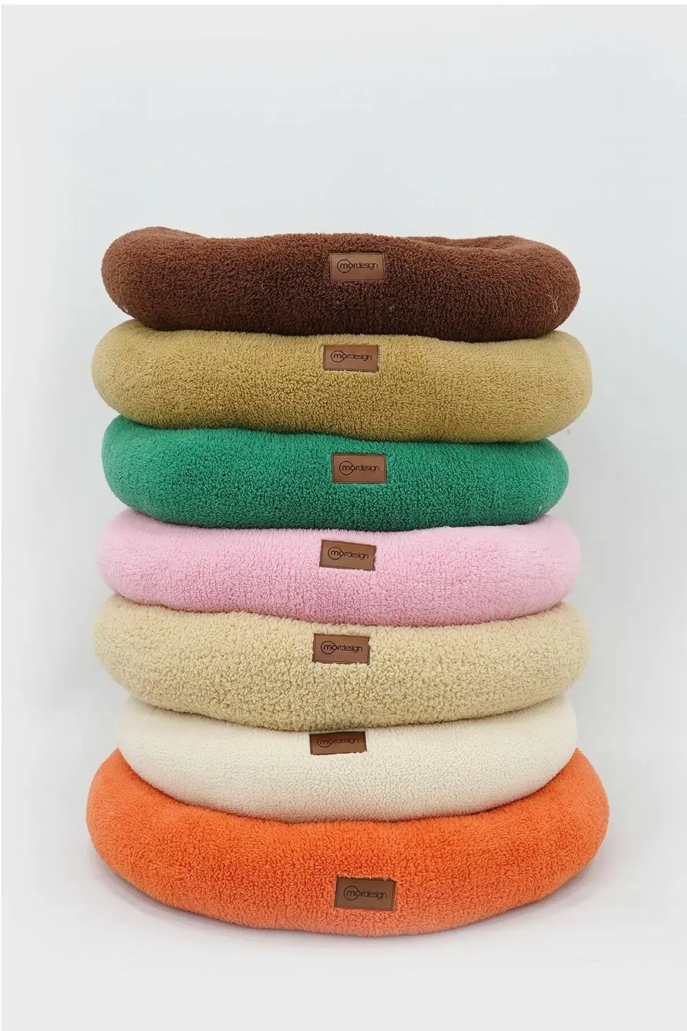 Mordesign Teddy Kumaş, Simit Kedi Yatağı, Köpek Yatağı,Evcil Hayvan Minderi