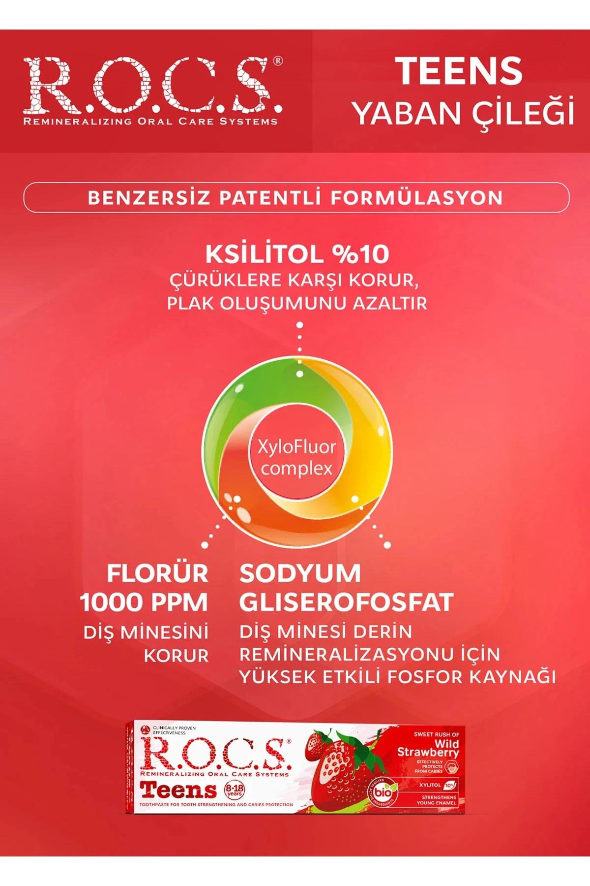 Teen Yaban Çileği Diş Macunu 8-18 Yaş 60 Ml