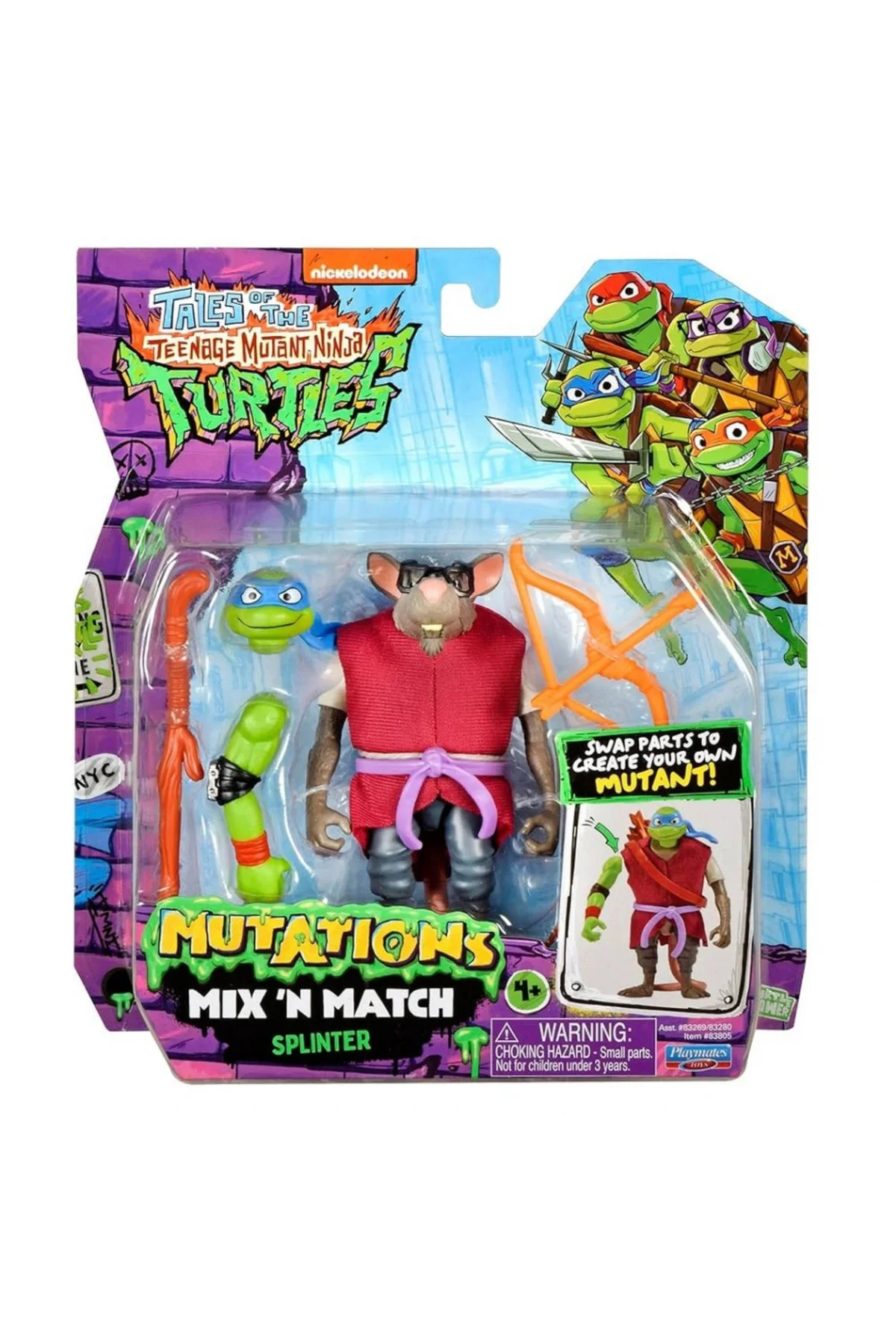 Teenage Mutant Ninja Turtles Mutations Mix N Match Splinter Figürü