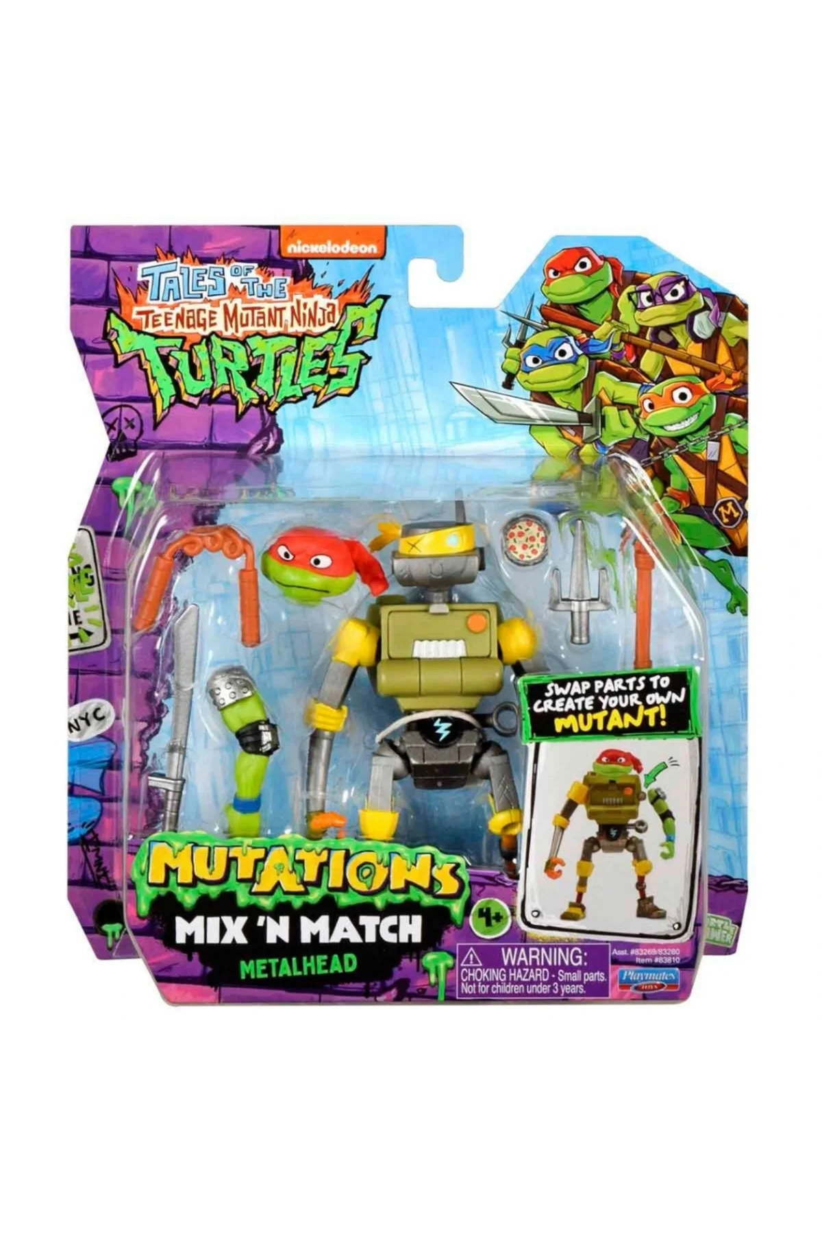 Teenage Mutant Ninja Turtles Mutations Mix N Match Metalhead Figürü