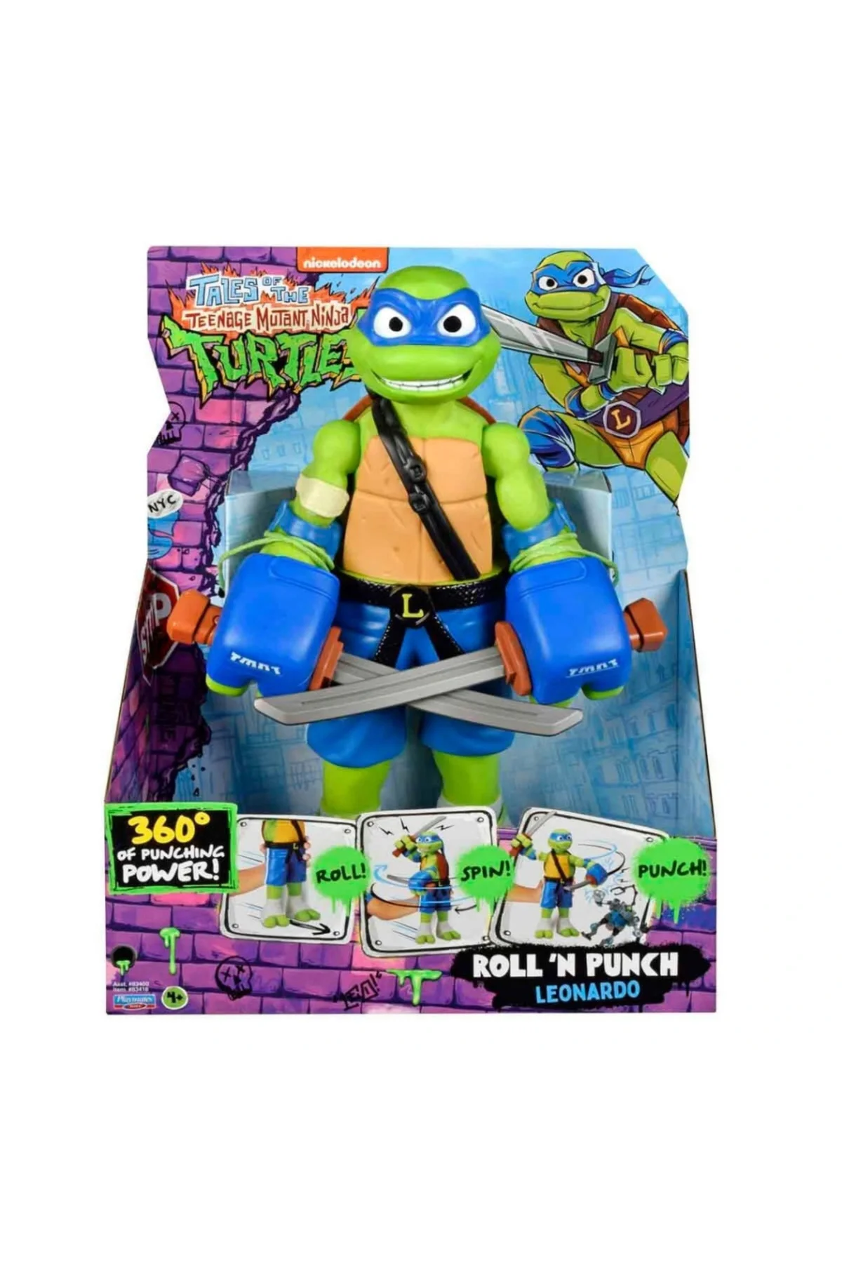Teenage Mutant Ninja Turtles Roll N Punch Leonardo Figürü 30 cm