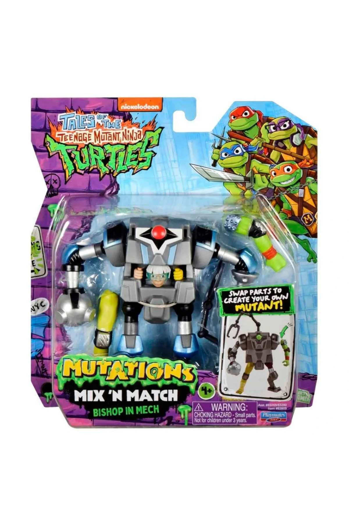 Teenage Mutant Ninja Turtles Mutations Mix N Match Bishop in Mech Figürü